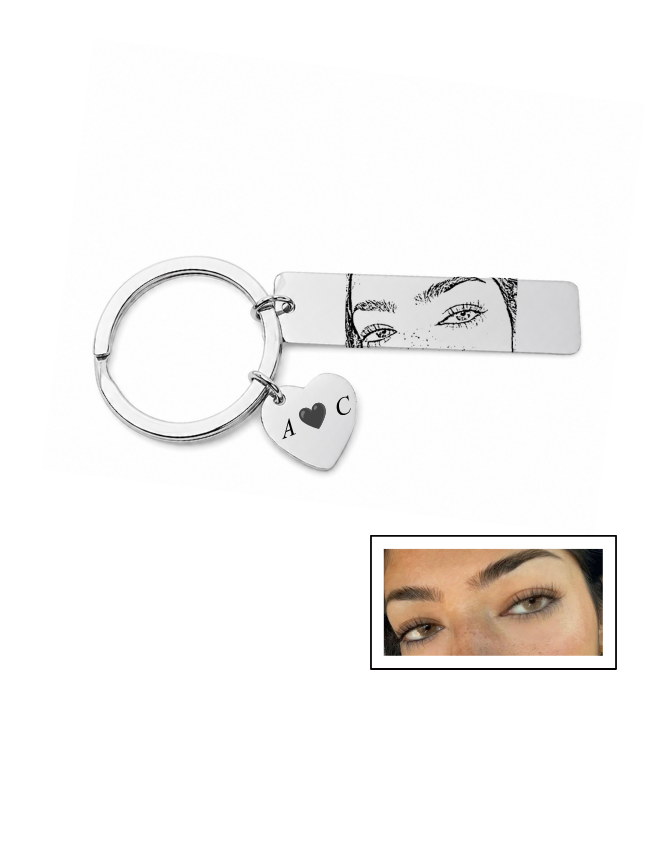 LLAVERO MIRADA PERSONALIZADO RECTANGULAR - Plateado