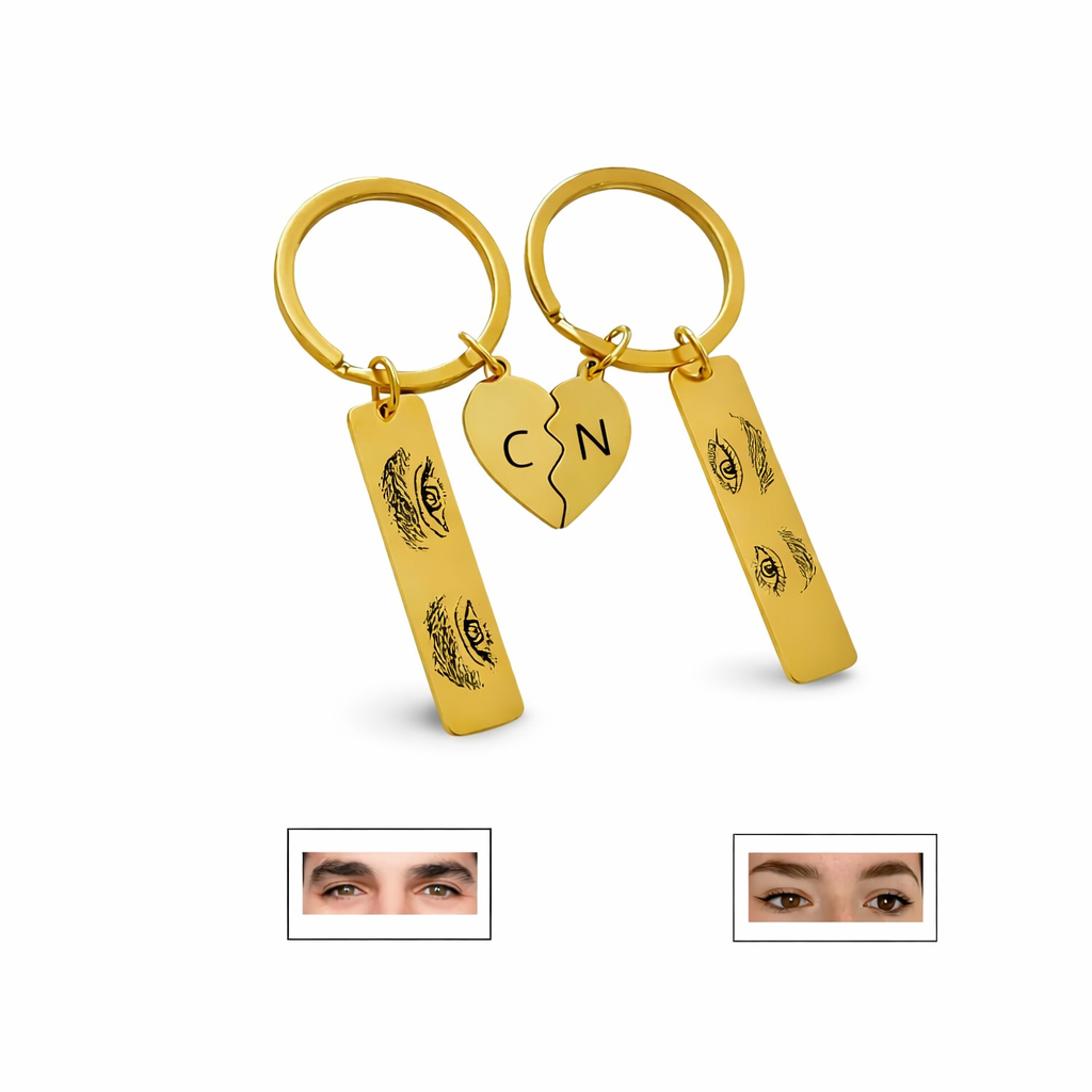LLAVERO DUO MIRADA PERSONALIZADO RECTANGULAR