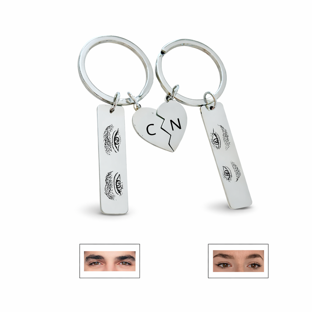 LLAVERO DUO MIRADA PERSONALIZADO RECTANGULAR