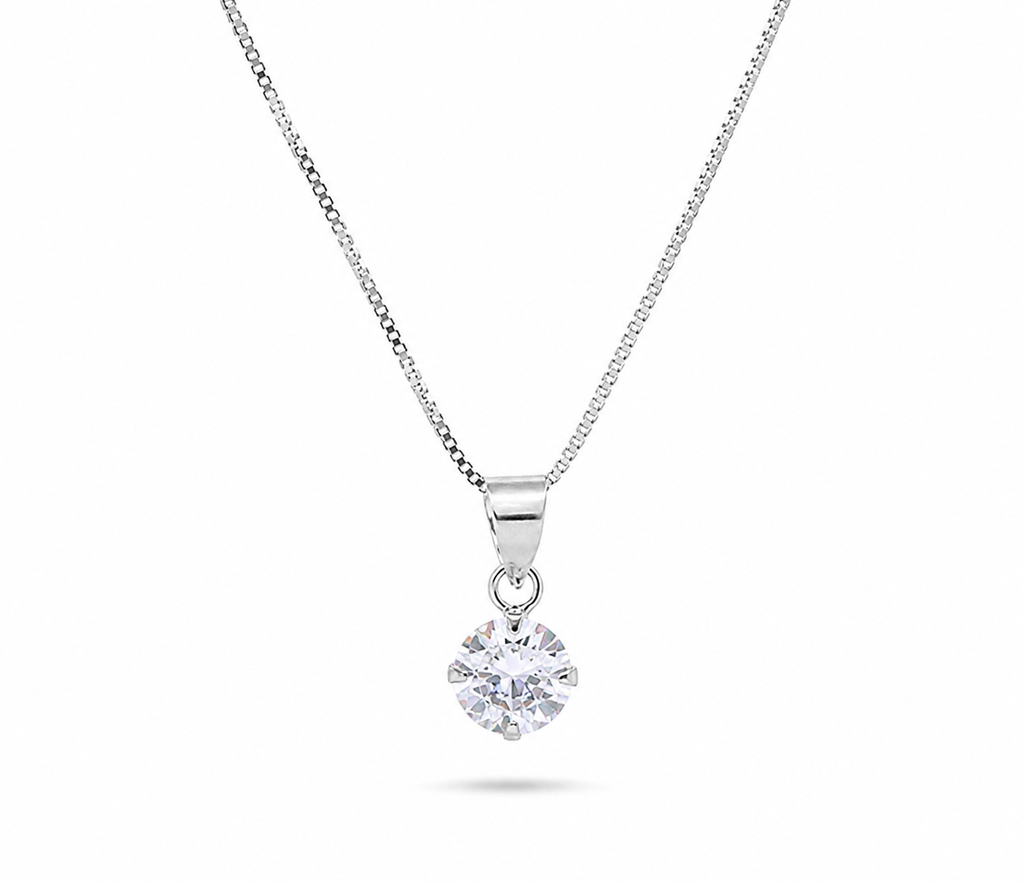 CADENA PUNTO DE LUZ CIRCULAR CIRCÓN PLATA 925