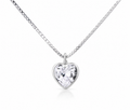 CADENA PUNTO DE LUZ CORAZÓN CIRCÓN PLATA 925