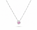 CADENA PUNTO DE LUZ CIRCULAR CIRCÓN ROSADO PLATA 925