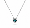 CADENA PUNTO DE LUZ CORAZÓN CIRCÓN VERDEI PLATA 925
