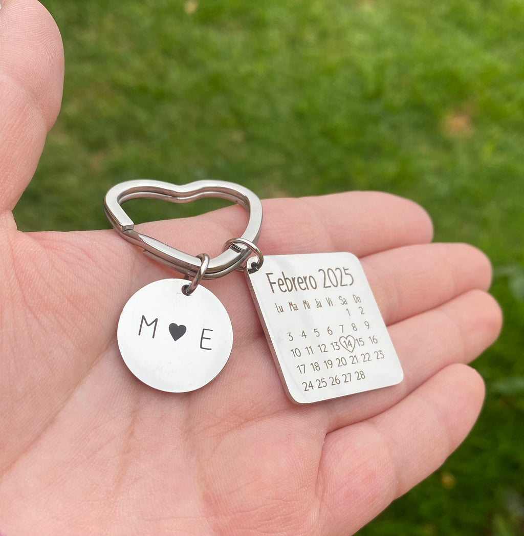 LLAVERO CALENDARIO PERSONALIZADO CORAZÓN