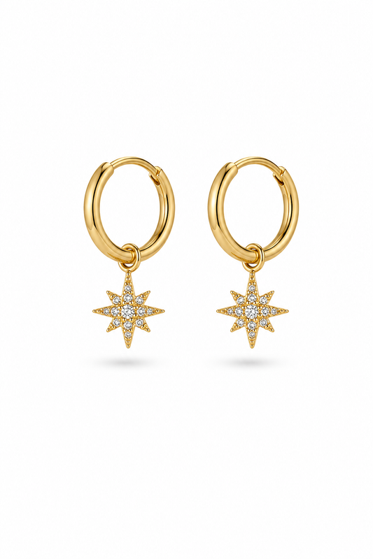 ARGOLLAS PEQUEÑAS ESTRELLITA 14MM DORADO