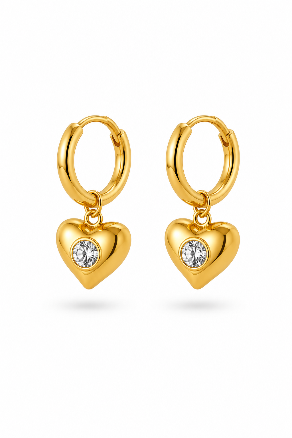 ARGOLLAS PEQUEÑAS CORAZÓN 14MM DORADO