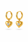 ARGOLLAS PEQUEÑAS CORAZÓN 14MM DORADO