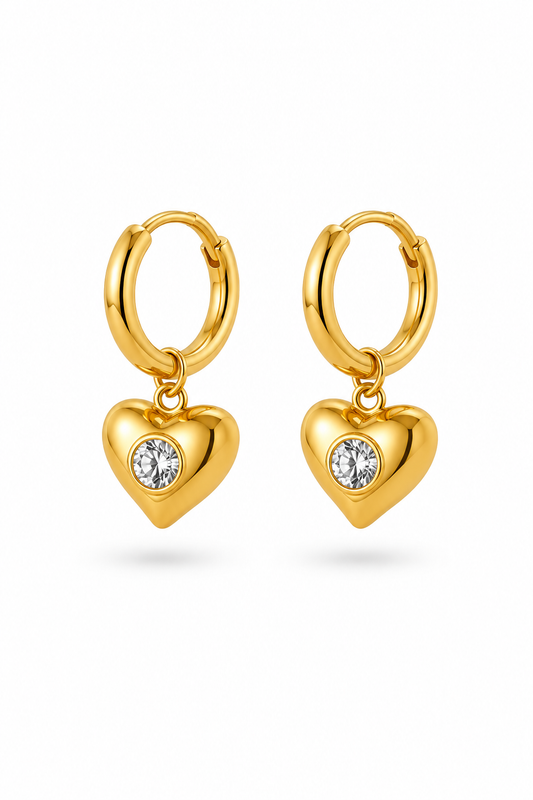 ARGOLLAS PEQUEÑAS CORAZÓN 14MM DORADO