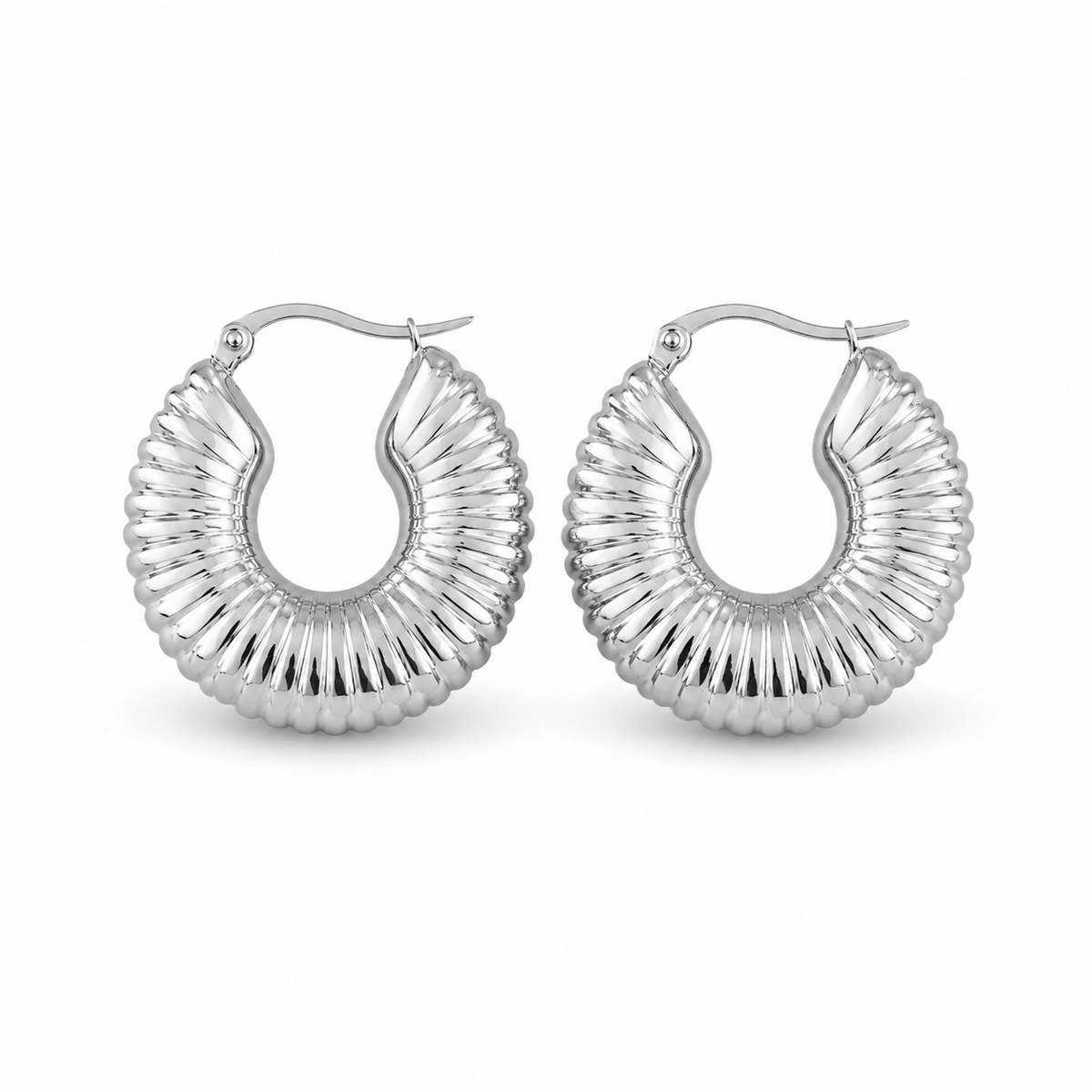 ARGOLLAS INFLADAS TEXT 30MM PLATEADO