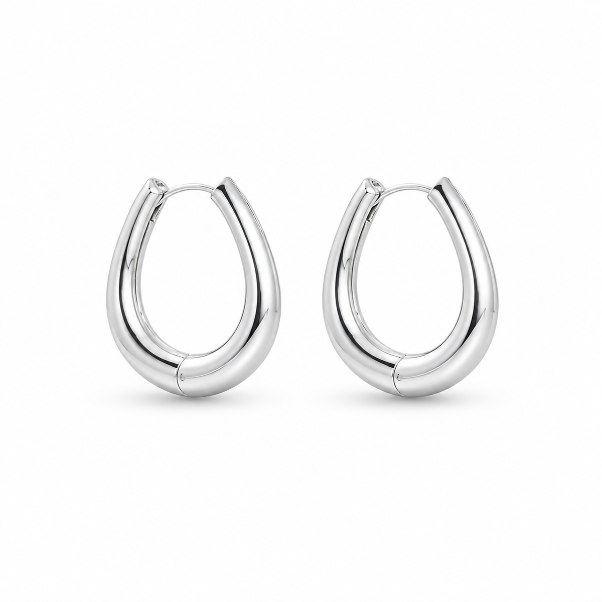 ARGOLLAS OVALADAS 20MM PLATEADO