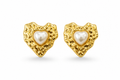 AROS CORAZÓN PERLA 15MM DORADO