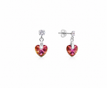 AROS CRISTALES CORAZÓN PLATA 925