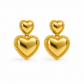 AROS CORAZÓN DOBLE DORADO