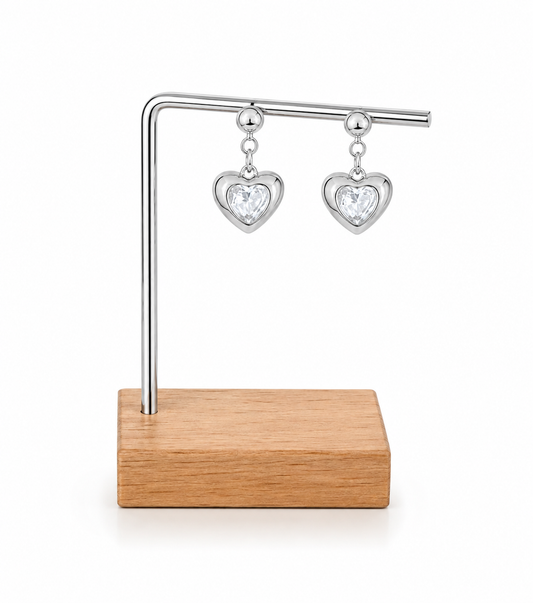 AROS CORAZÓN CIRCÓN PLATEADO