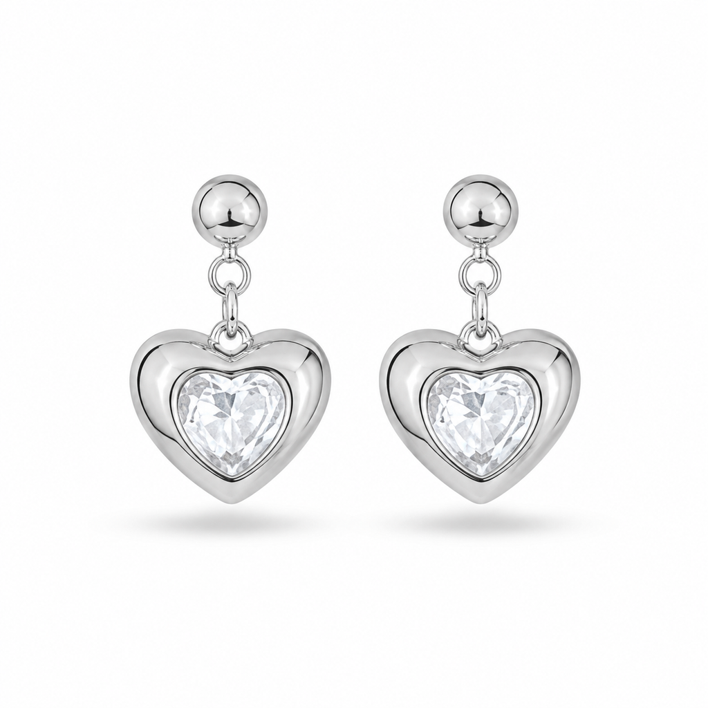 AROS CORAZÓN CIRCÓN PLATEADO
