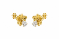 AROS FLOR CRISTAL 2.2 CM DORADO