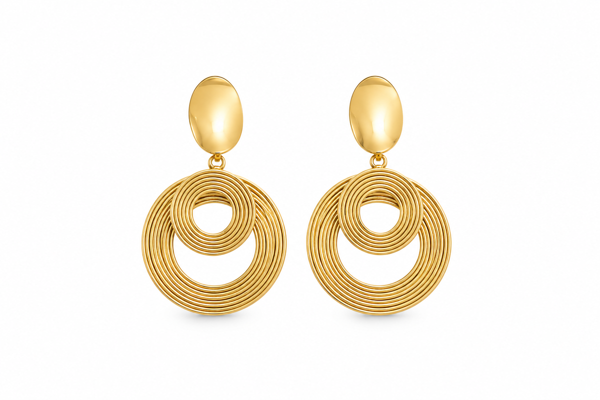 AROS LARGOS OVALADOS DORADO 7 CM