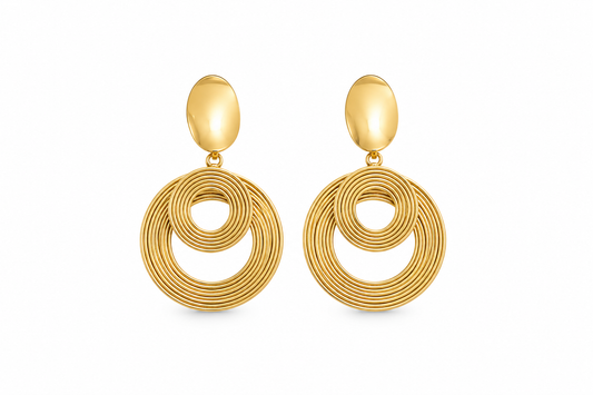 AROS LARGOS OVALADOS DORADO 7 CM