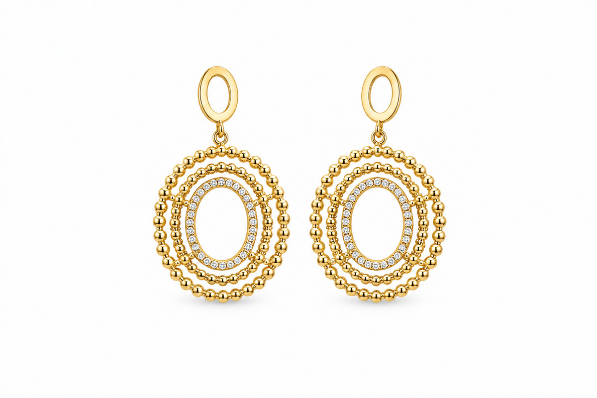 AROS LARGOS OVALADOS DORADO 5.5 CM II