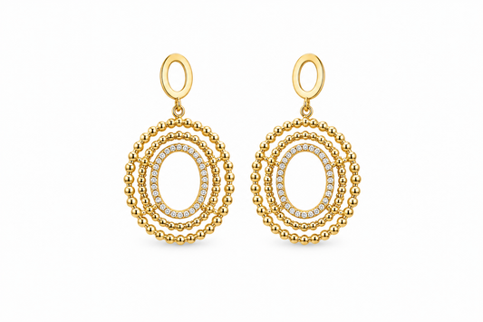 AROS LARGOS OVALADOS DORADO 5.5 CM II