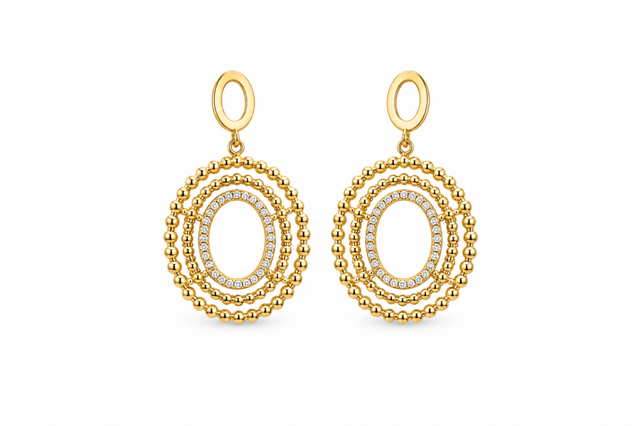 AROS LARGOS OVALADOS DORADO 5.5 CM II