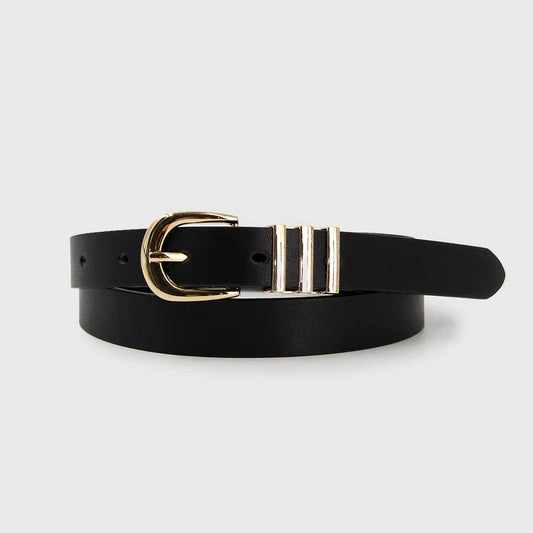 CINTURÓN SIM BAS NEGRO DORADO