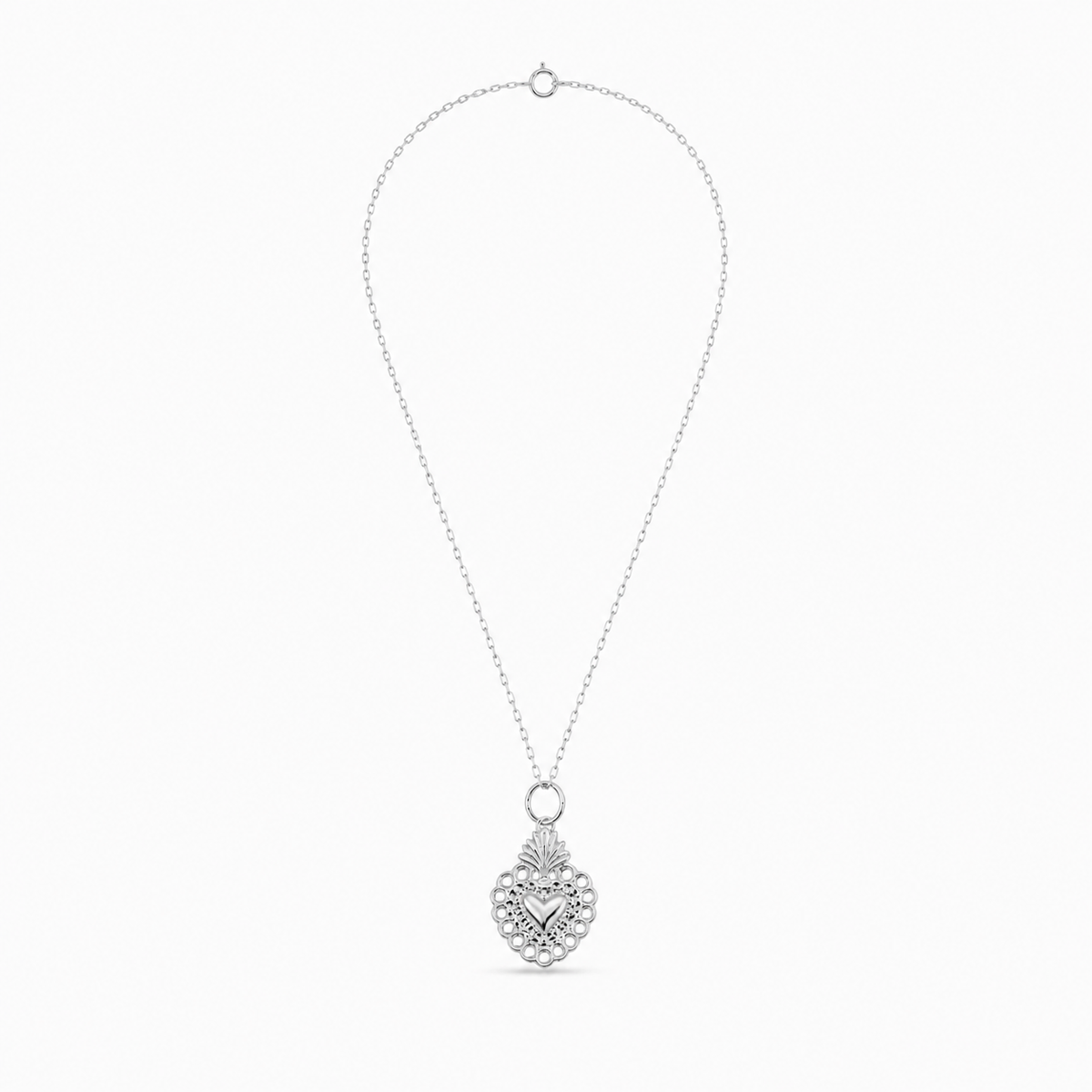 CADENA CORAZÓN DETENTE PLATA 925