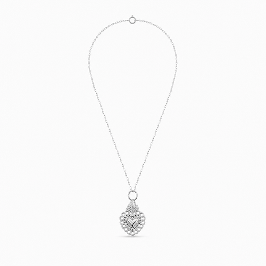 CADENA CORAZÓN DETENTE PLATA 925