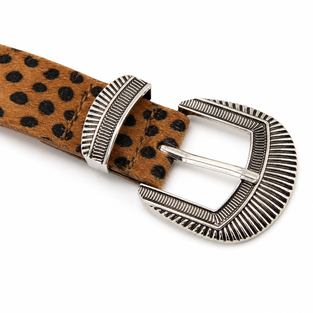CINTURÓN BAS ANIMAL PRINT PLATEADO