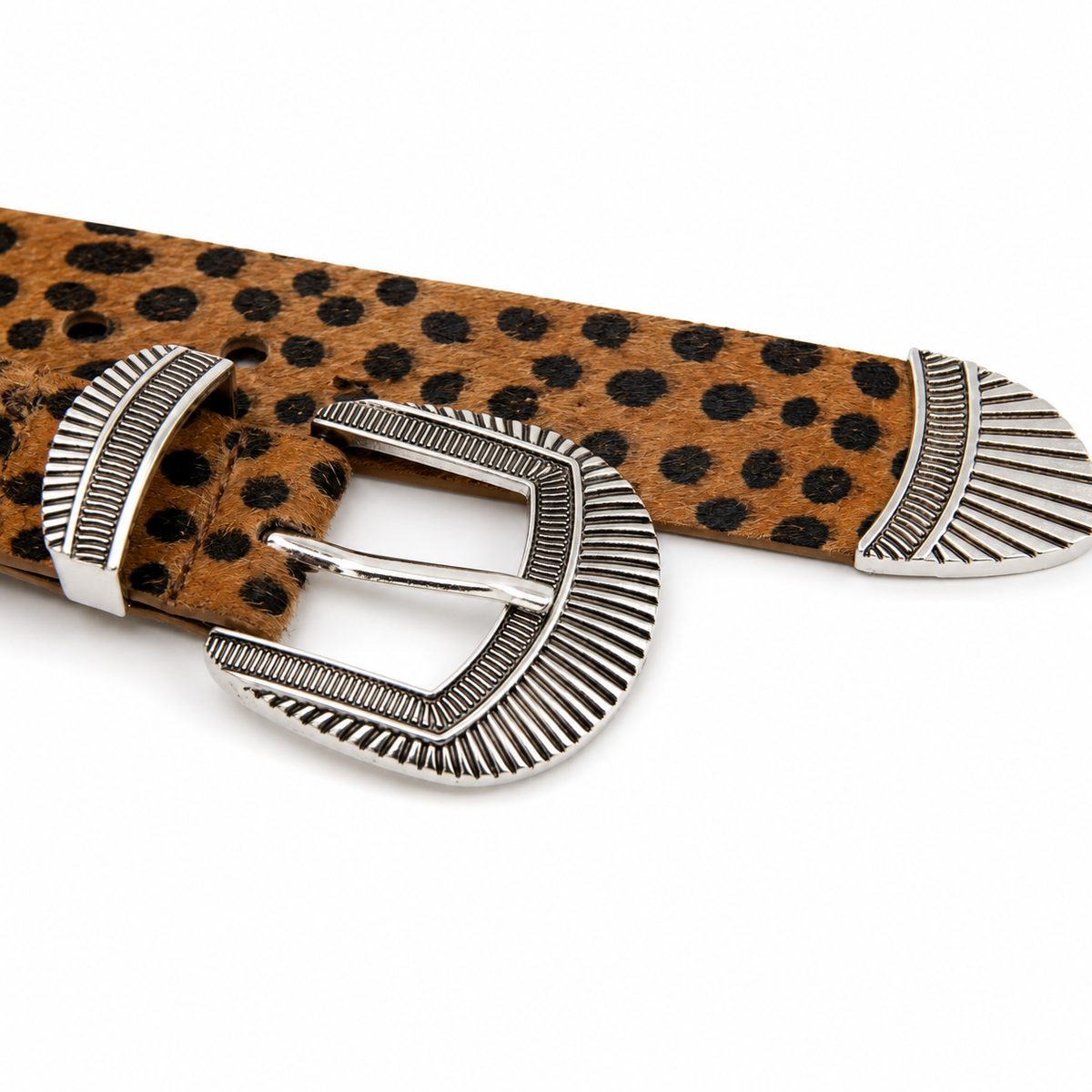 CINTURÓN BAS ANIMAL PRINT PLATEADO