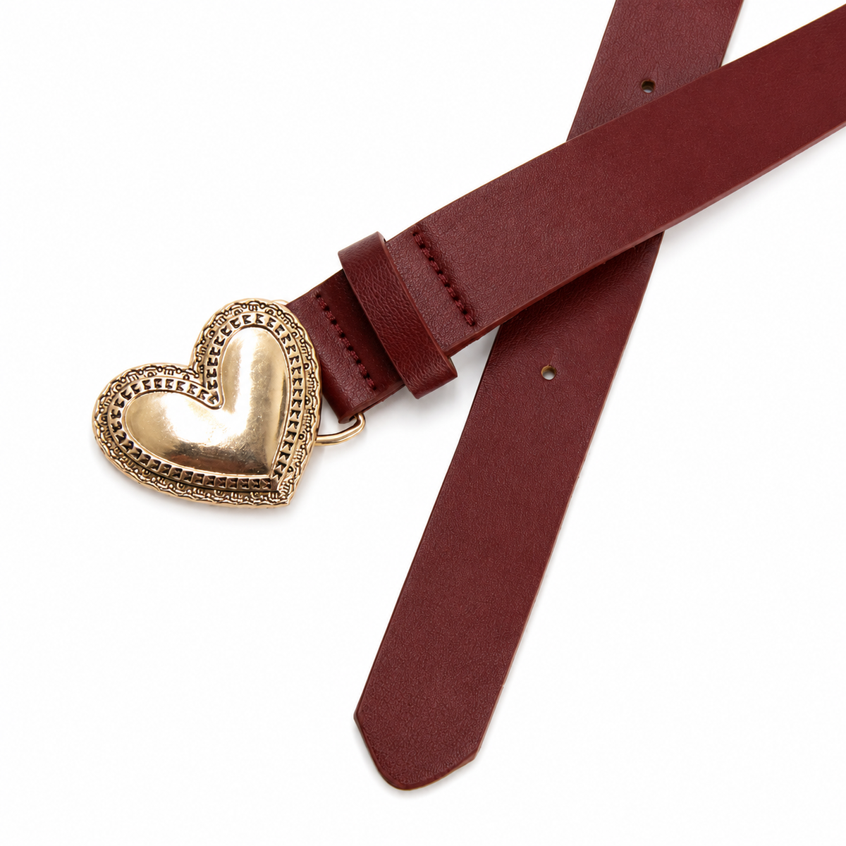 CINTURÓN CORAZÓN II BURDEO DORADO