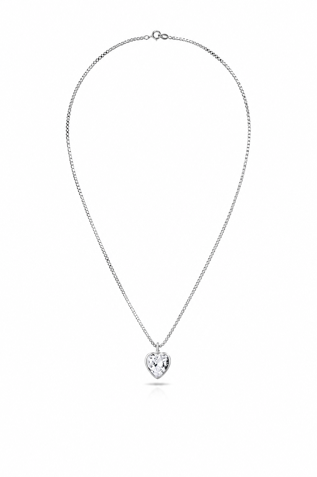 CADENA PUNTO DE LUZ CORAZÓN CIRCÓN PLATA 925