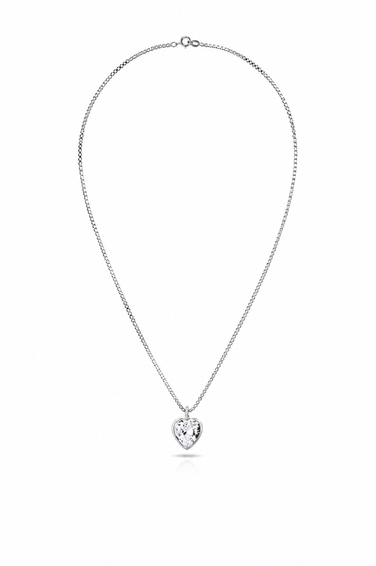 CADENA PUNTO DE LUZ CORAZÓN CIRCÓN PLATA 925