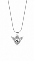 CADENA CORAZÓN ALAS PLATEADO
