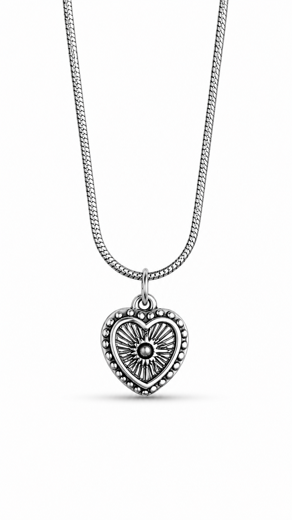 CADENA CORAZÓN MINI PLATEADO