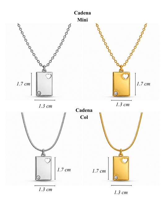 COLLAR MINI RECTANGULAR BRILLO PERSONALIZADO