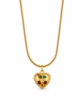 CADENA CORAZÓN CEREZA DORADO