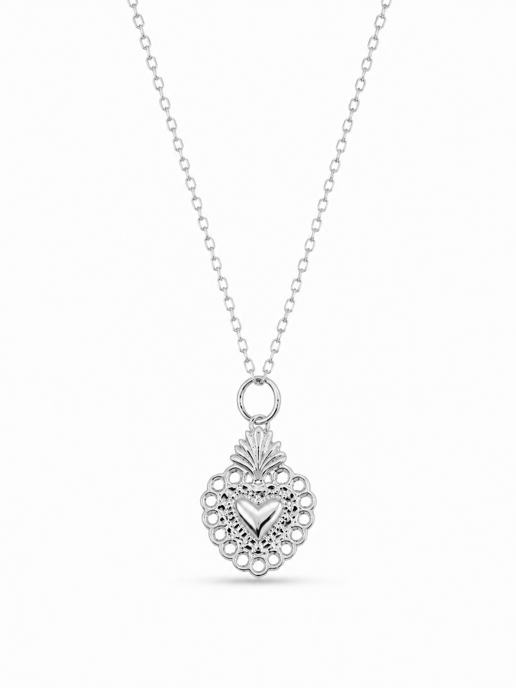 CADENA CORAZÓN DETENTE PLATA 925