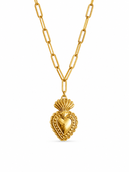 CADENA CORAZÓN DETENTE DORADO