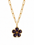 CADENA FLOR MORADO DORADO II