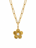 CADENA FLOR PERLA DORADO