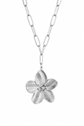 CADENA FLOR PLATEADO