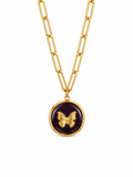 CADENA MARIPOSA MORADO DORADO