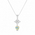 CADENA NUDO DE BRUJA CORAZÓN CRISTAL SWAROVSKI PLATA 925