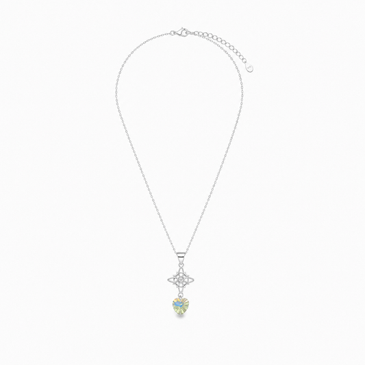 CADENA NUDO DE BRUJA CORAZÓN CRISTAL SWAROVSKI PLATA 925
