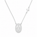 CADENA VIRGEN DE LOS RAYOS MILAGROSA CIRCONES PLATA 925
