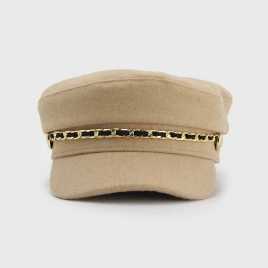 BOINA CADENA MILITAR BEIGE PAÑO
