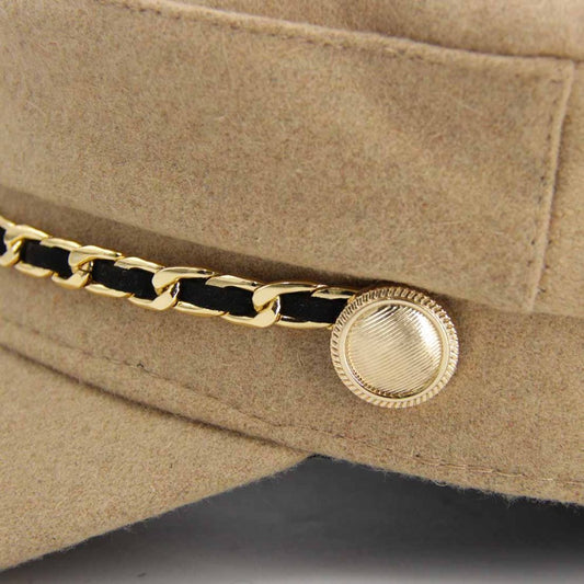 BOINA CADENA MILITAR BEIGE PAÑO
