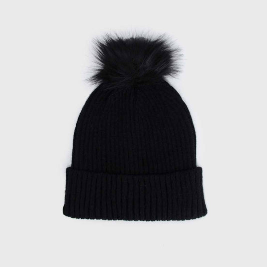 BEANIE POMPÓN NEGRO