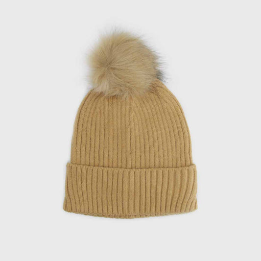 BEANIE POMPÓN CREMA